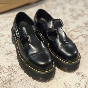 Dr Martens Black Platform Mary Jane Shoes